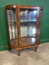 Vintage Glazed Display Cocktail Cabinet With Key