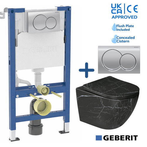 Wall hung toilet geberit - hung, black