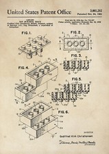 Patent Print - Lego Brick / Building Block / Toy - Vintage Poster Wall Art - A4