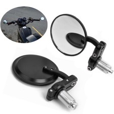 For SUZUKI SV650 GSX 1000 Black Motorcycle Rearview Side Mirrors 7/8" Bar End