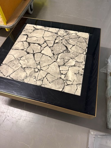 Square marble coffee table - coffee,