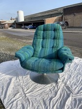 Mid Century Vono Egg Chair By Stefa Sweden MCM Green/Blue/Turquoise