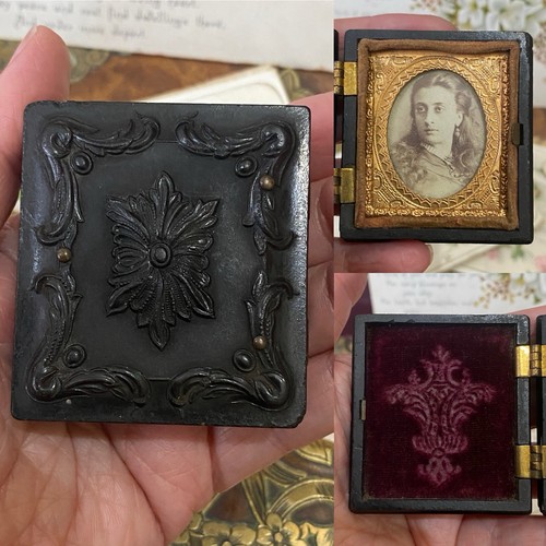 Antique glass daguerreotype