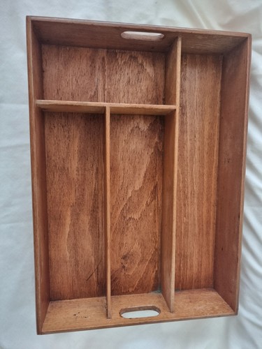 Vintage wooden cutlery tray - vintage,