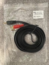 Trio Of 3.5mm Jack To 2xRCA Red & White Phono Plugs Audio Cable 3 Mts In Black