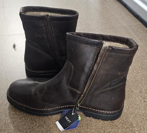 Next men leather - leather, fur-lined