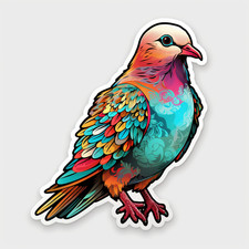 4x Car Stickers Dove Bird