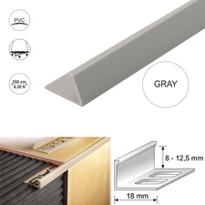 PVC Straight Edge Tile Trim L Shape 2.5m – 8 / 10 / 12mm Depth Various Colours