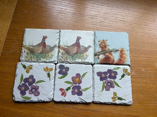 Handmade slate drink coasters - handmade,