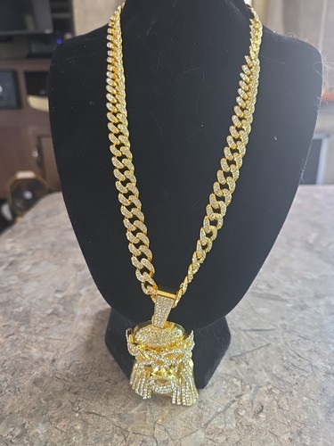 Iced out diamond cuban link - cz,