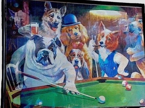 Poker playing pool shooting - &,