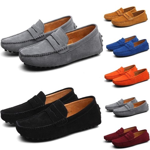Men loafers suede leather - men's,