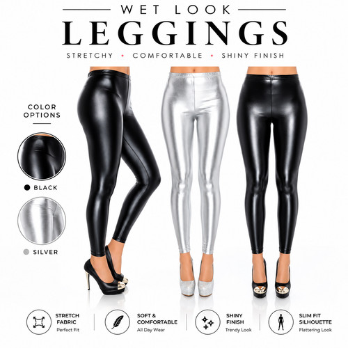 Wet look faux leather - , mat