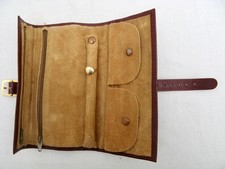 Real leather jewellery roll