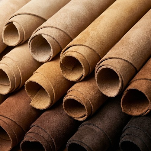 Natural tan suede leather - suede,