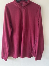 Rohan Men's Microgrid Stowaway Fleece Half Zip Fleece Colour Burgundy Size Large