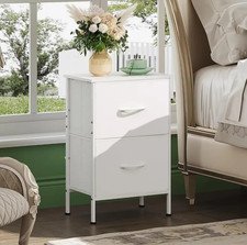 Nightstand Table White Drawers