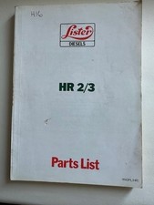 Lister Diesel HR2/3 Parts List Manual