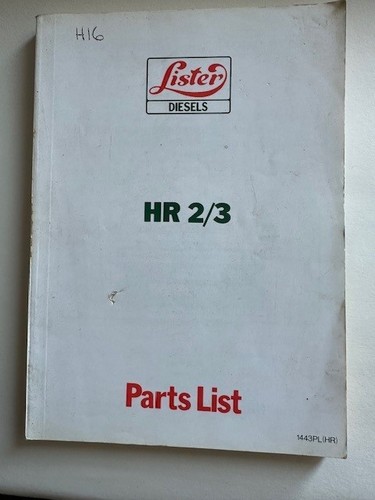 Lister diesel hr2 parts - hr2/3, list