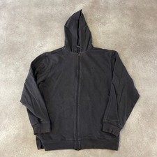 Adidas Hoodie Mens Large Y2K Full Zip Sweatshirt, Black