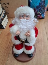 Musical Vintage Santa Father Figure Christmas 34cm - plays Silent Night