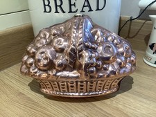 Vintage Copper Jelly Mold Fruit Basket Tin Lined. Made In England