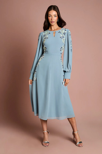 Coast dusty blue line dress - blue, a-line