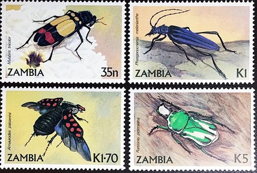 Zambia 1986 beetles mnh - 👉,