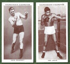 Joe Louis & Jack Dempsey. USA Heavyweight Champions. Original Cig Cards 1938.