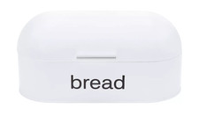 Home Domed Lid Steel Bread Bin White 