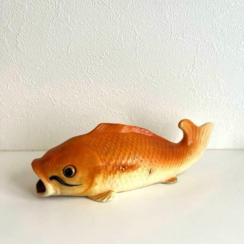 Japanese ceramic koi statue - japanese,