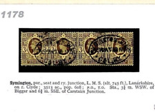 GB CALEDONIAN RAILWAY Scotland *SYMINGTON STATION* 3d QV Jubilee Strip{4} 1178