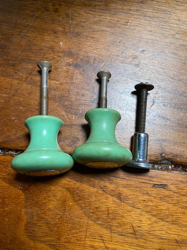 Bakelite green knobs art - 2, 1"