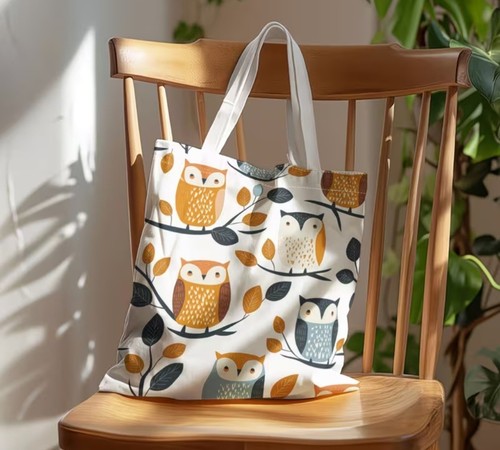 Owl print tote bag - owl,