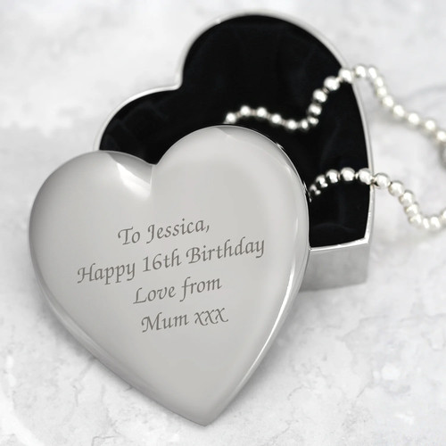 Personalised heart trinket box - trinket,