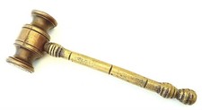 Antique Vintage Solid Brass Auctioneers Gavel Ornament Paperweight 234g