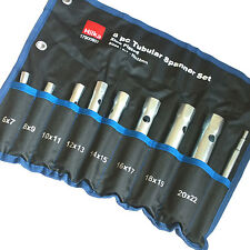 Hilka Tubular Spanner Socket Wrench Set 8 Sparkplug Tubular Box Spanners 6-22mm