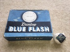 SCARCE C1930s VINTAGE DUNLOP BLUE FLASH RECESSED 12 SIZED GOLF BALL BOX
