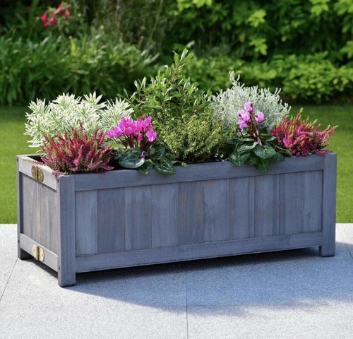 Grey oblong folding - grey, planter