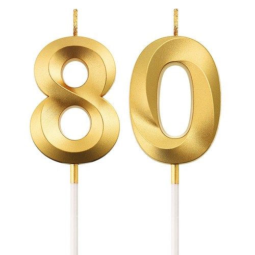 80th birthday candles - 80th, cake