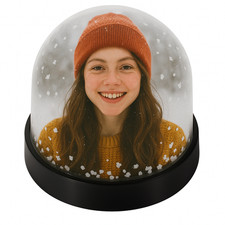 Custom photo snow globe - snow,