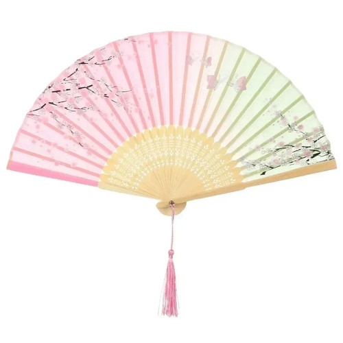 Bamboo folding hand silk fan - folding,
