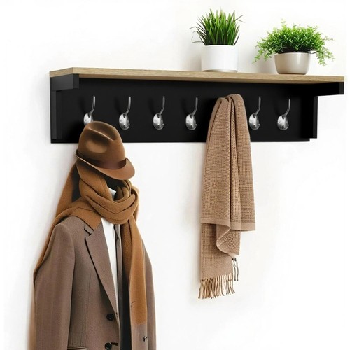 Black wall mounted coat - black,