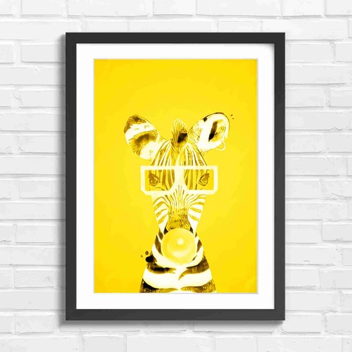 Fun zebra with - with, glasses