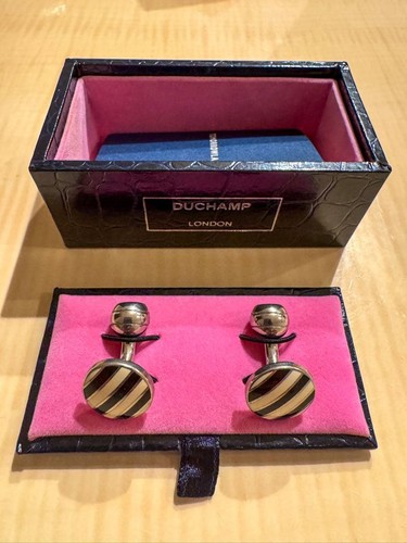 Duchamp stripe cufflinks metal - duchamp,