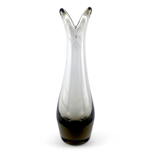 Whitefriars smokey glass vase - whitefriars,