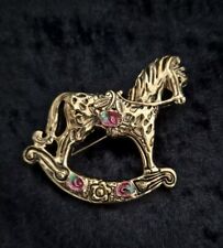 Rocking Horse Brooch Gold Tone