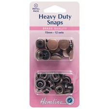 Heavy Duty Snaps: Refill Pack: Bronze: 15mm - by Hemline - H405R.B