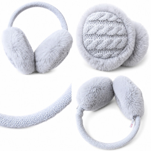 Grey faux fur ear - fur, muffs