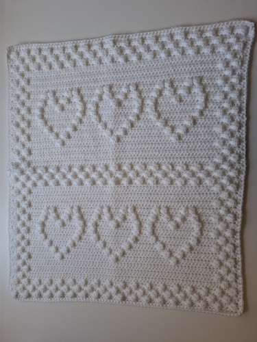 Handmade crochet blanket white - handmade,